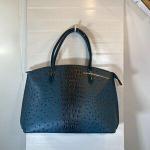 Vittorio Dasein Faux Leather Handbag, Dasein, Teel Blue Ostrich Handbag,